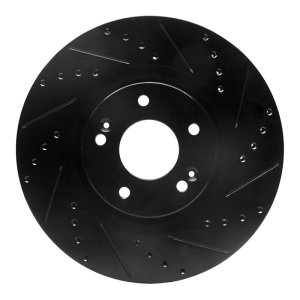 Kia Sedona Brake Rotor (1) - Front Right - R1 Concepts - Drilled & Slotted - Black - `15-`21